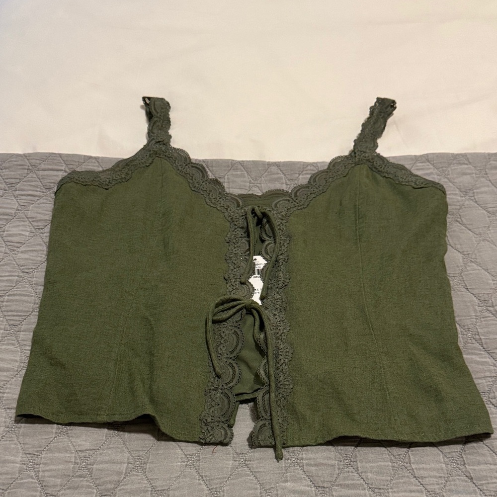 Abercrombie & Fitch Green Lace Camisole